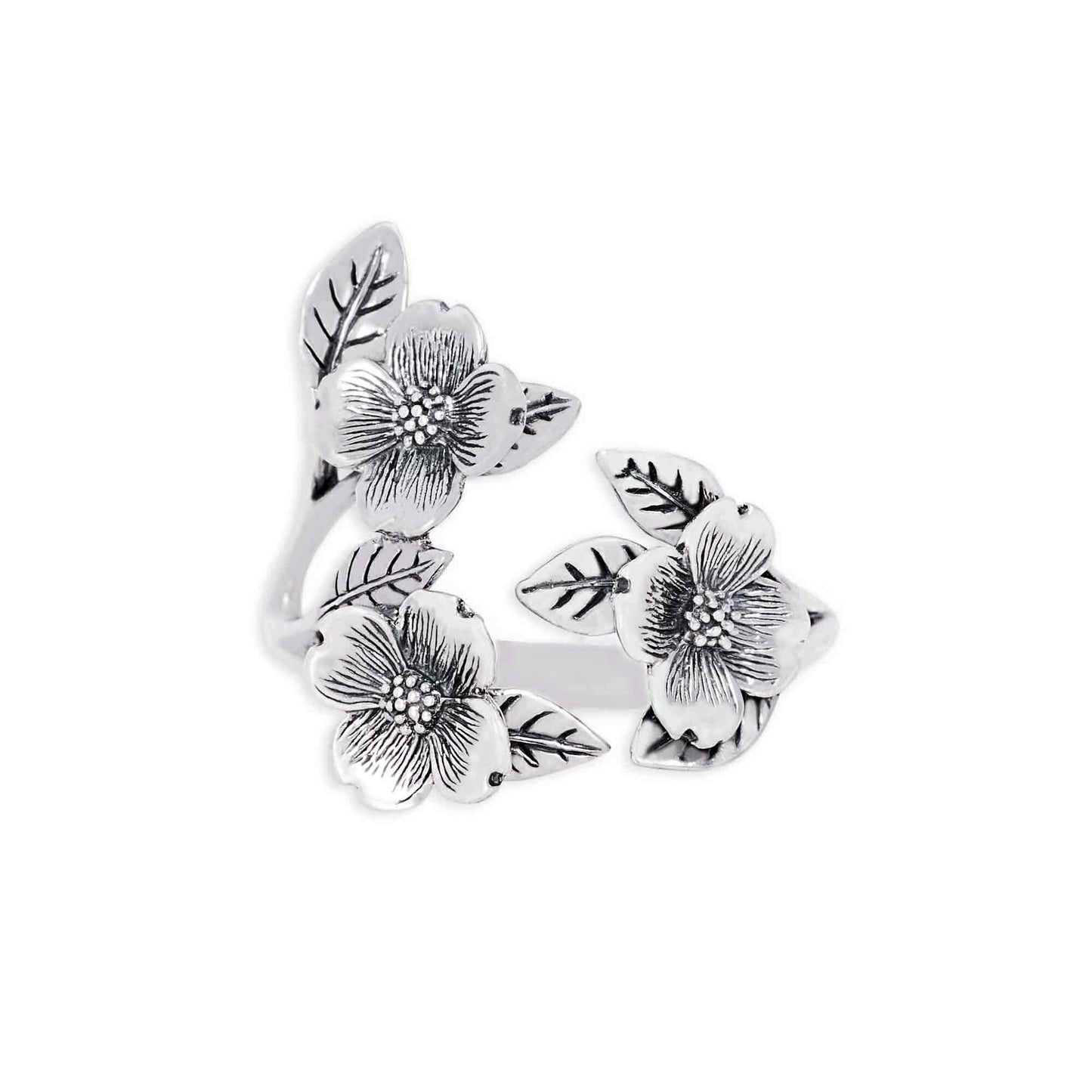 Dogwood Adjustable Ring Silver